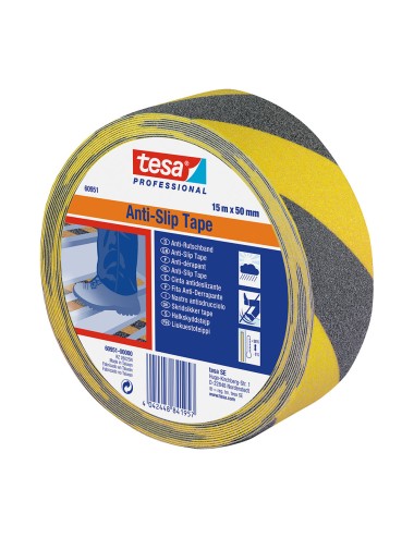 Cinta antideslizante negra/amarilla 50 mm x 15 m
