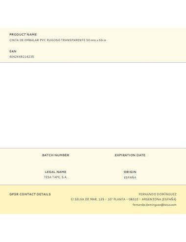 Cinta de embalar pvc rugoso transparente 50 mm x 66 m