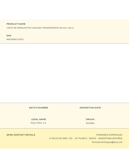 Cinta de embalar pvc rugoso transparente 50 mm x 66 m