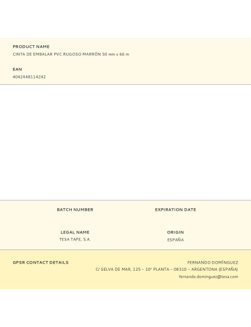 Cinta de embalar pvc rugoso marrón 50 mm x 66 m