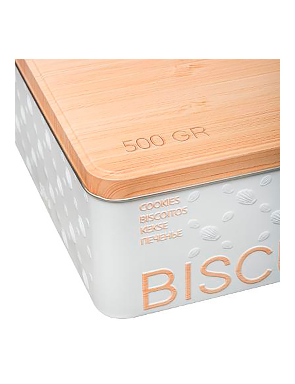 Caja metálica modelo scandi nature para galletas 500 g