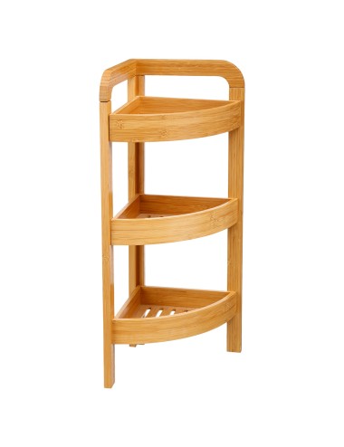 Organizador esquinero 3 niveles bambú 23 x 23 x 61 cm