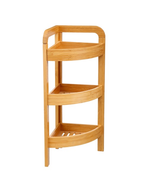 Organizador esquinero 3 niveles bambú 23 x 23 x 61 cm