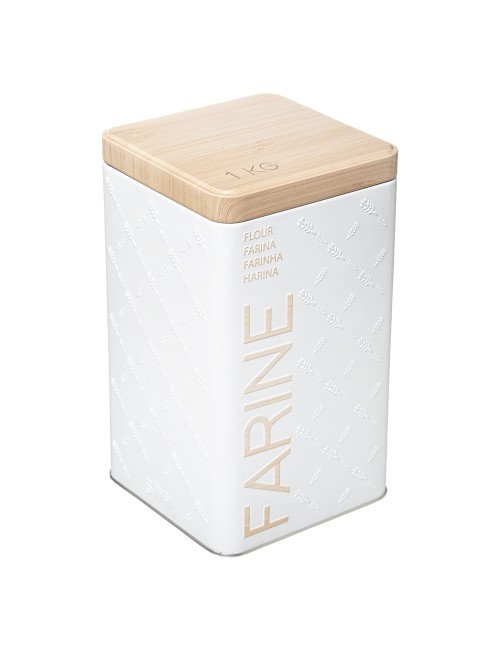 Caja metálica modelo scandi nature para harina 1 kg