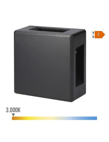 Aplique led cuadrado 4 proyecciones 6 w 516 lm 3000 k luz calida ip54 11.5 x 11.5 x 5 cm