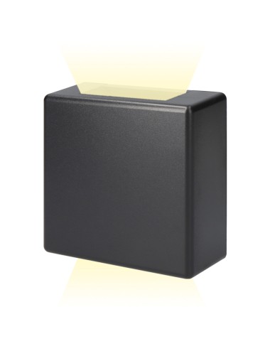 Aplique led cuadrado con 2 proyecciones 3 w 237 lm 4000 k luz dia ip54 11.5 x 11.5 x 5 cm