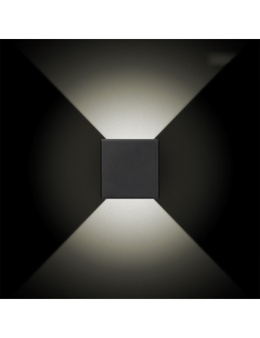 Aplique led cuadrado con 2 proyecciones 3 w 237 lm 4000 k luz dia ip54 11.5 x 11.5 x 5 cm