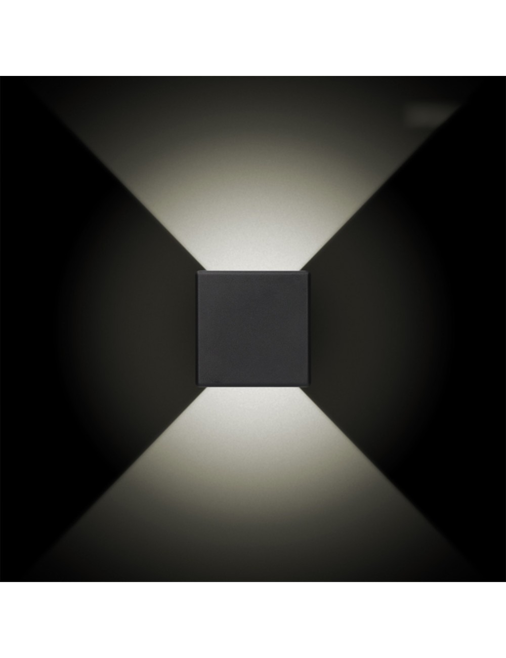 Aplique led cuadrado con 2 proyecciones 3 w 237 lm 4000 k luz dia ip54 11.5 x 11.5 x 5 cm