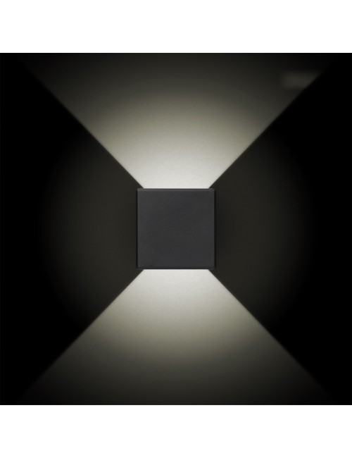 Aplique led cuadrado con 2 proyecciones 3 w 237 lm 4000 k luz dia ip54 11.5 x 11.5 x 5 cm