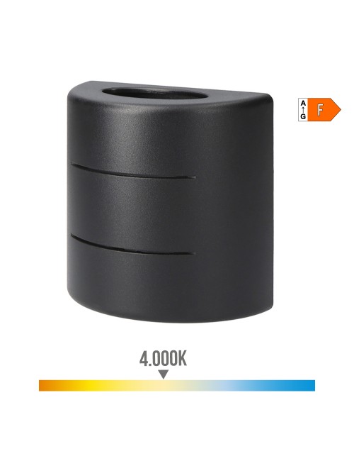 Aplique led ovalado con rayas 6 w 516 lm 4000 k luz dia ip54 12 x 12 x 6 cm