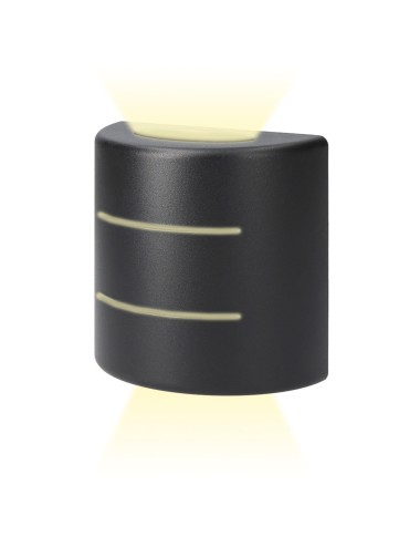 Aplique led ovalado con rayas 6 w 516 lm 4000 k luz dia ip54 12 x 12 x 6 cm