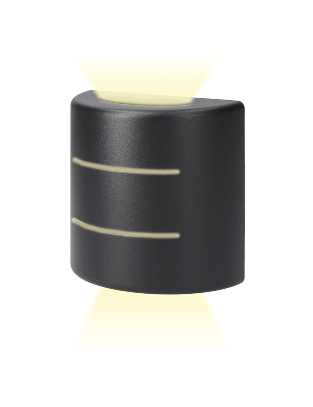 Aplique led ovalado con rayas 6 w 516 lm 4000 k luz dia ip54 12 x 12 x 6 cm