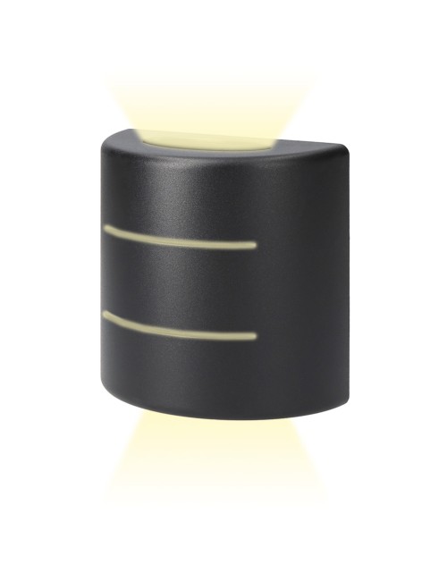 Aplique led ovalado con rayas 6 w 516 lm 4000 k luz dia ip54 12 x 12 x 6 cm