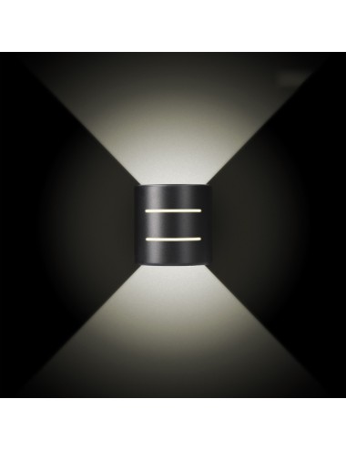 Aplique led ovalado con rayas 6 w 516 lm 4000 k luz dia ip54 12 x 12 x 6 cm