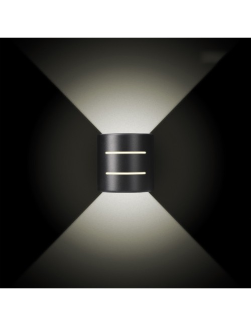 Aplique led ovalado con rayas 6 w 516 lm 4000 k luz dia ip54 12 x 12 x 6 cm