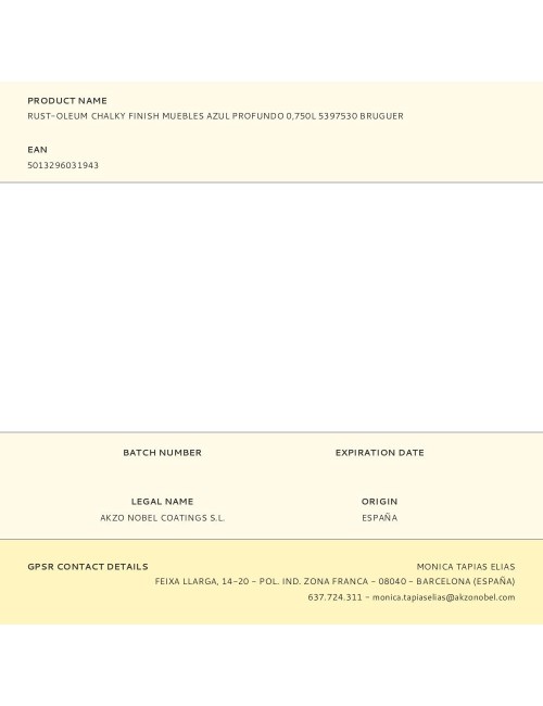 Rust-oleum chalky finish muebles azul profundo, 750 ml