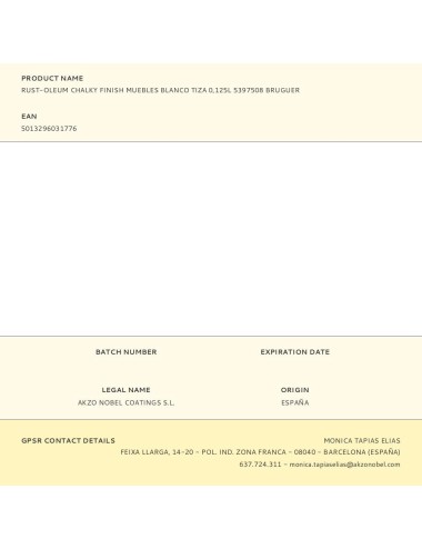 Rust-oleum chalky finish muebles blanco tiza 125 ml