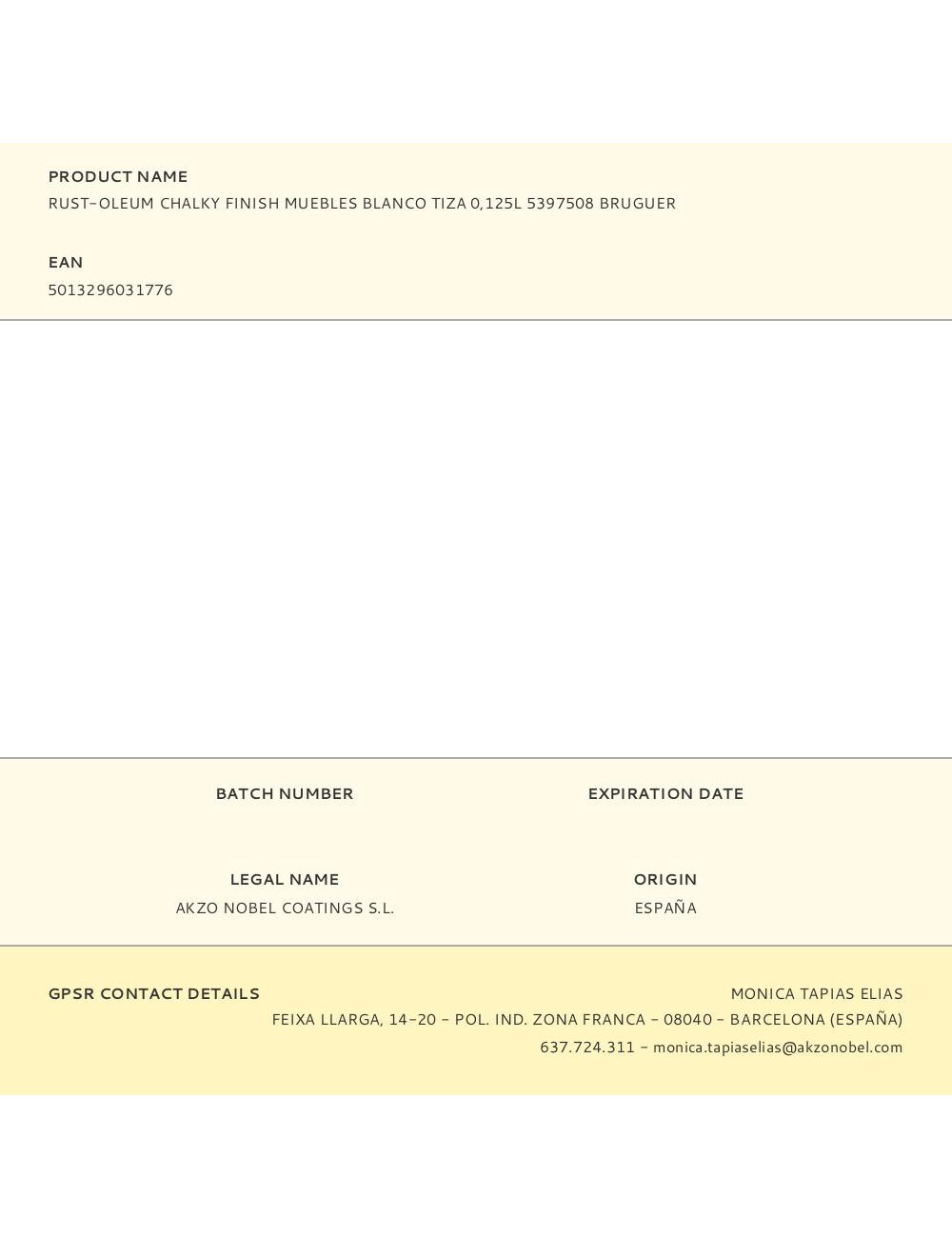 Rust-oleum chalky finish muebles blanco tiza 125 ml