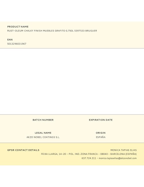 Rust-oleum chalky finish muebles grafito, 750 ml