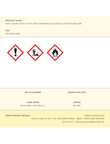 Rust-oleum chalky finish cera para muebles blanca 400 ml