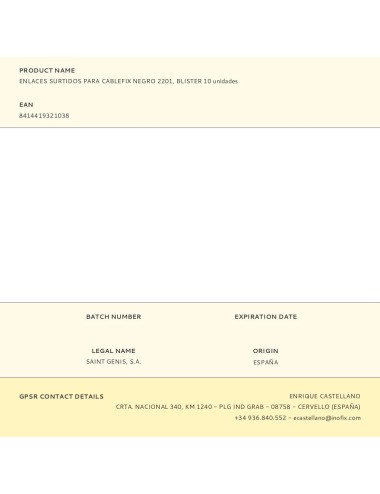 Enlaces surtidos para cablefix negro 2201, blister 10 unidades