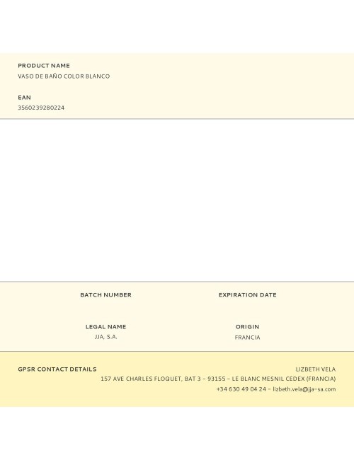 Vaso de baño color blanco