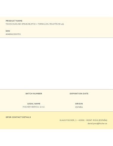 Tacos duoline dp6/8,db,dt10 + tornillos, maletín 90 uds