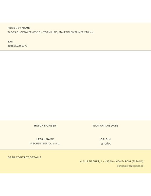 Tacos duopower 6/8/10 + tornillos, maletin fixtainer 210 uds