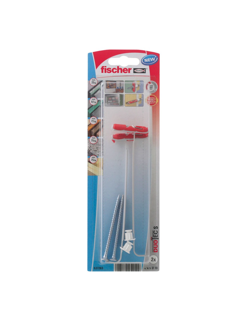 Taco duo tec 10 sk + tornillos (blister 2 unid)