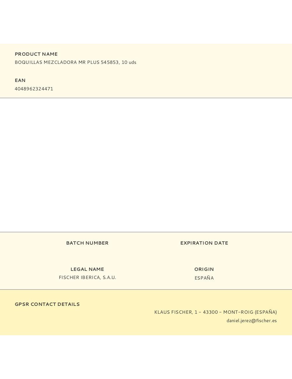 Boquillas mezcladora mr plus, 10 uds