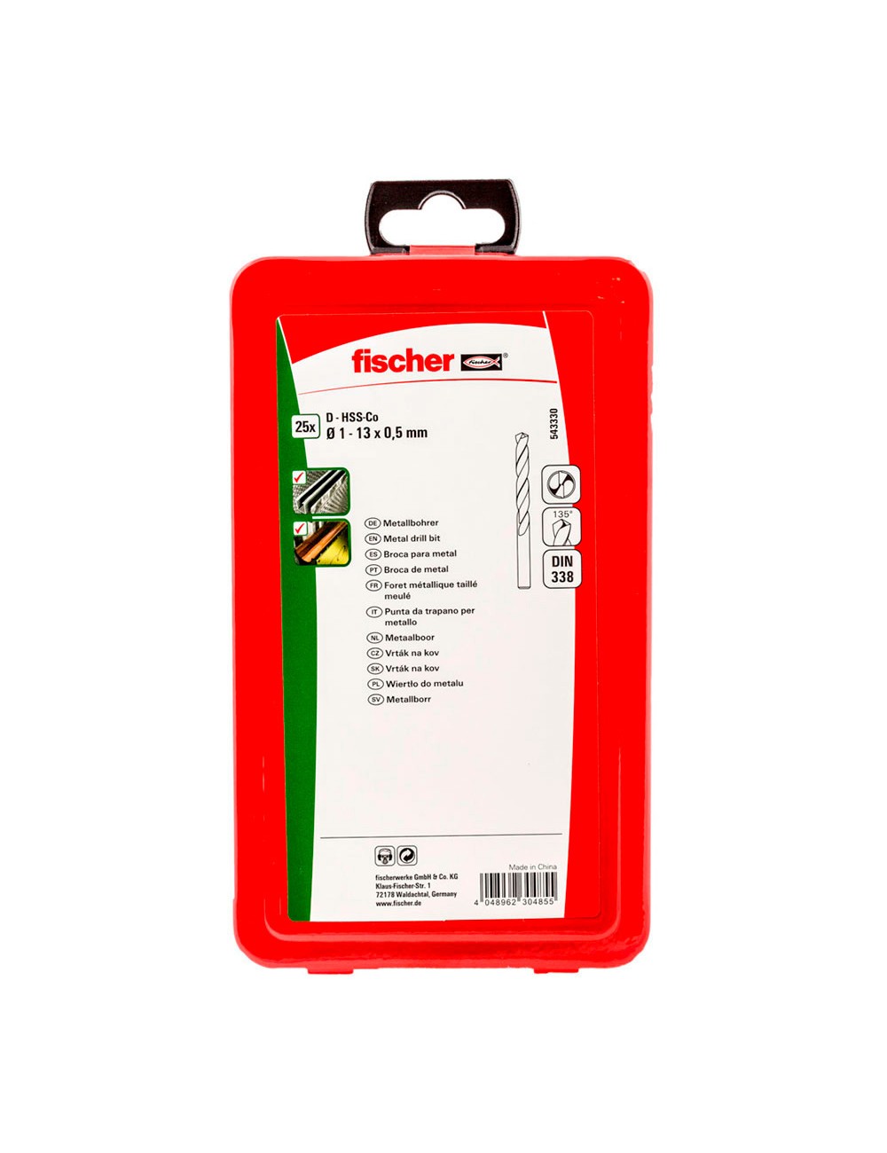 Broca para metal hss-co din 338, juego 25 piezas, ø1,00 - ø13,00 mm