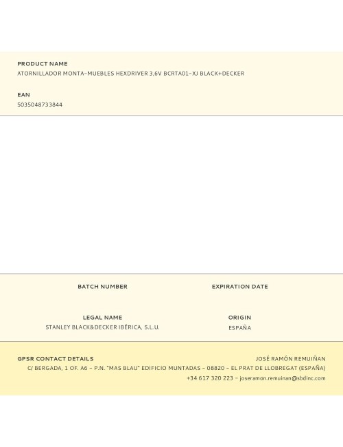 Atornillador monta-muebles hexdriver 3,6v bcrta01-xj black+decker