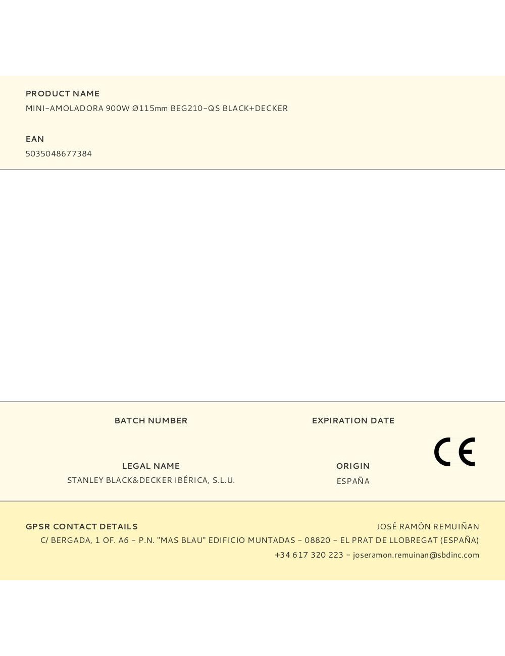 Mini-amoladora 900w ø115mm beg210-qs black+decker