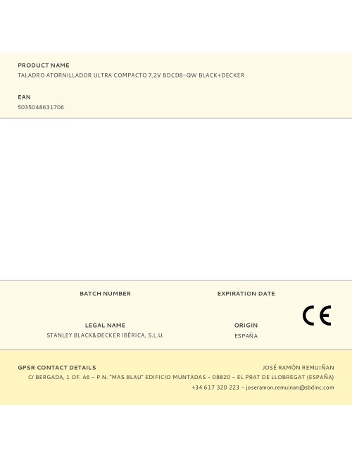 Taladro atornillador ultra compacto 7,2v bdcd8-qw black+decker