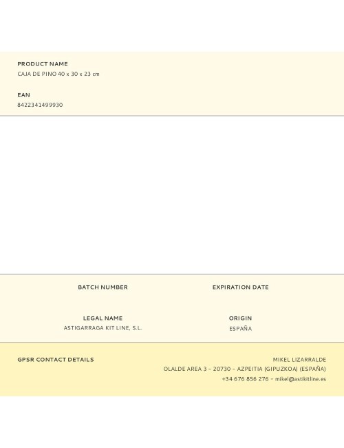 Caja de pino 40 x 30 x 23 cm