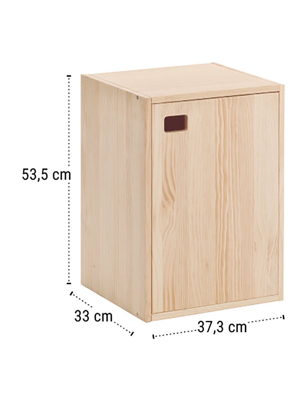 Mueble dinamic 1 puerta pino macizo 37,3 x 33 x 53,5 cm