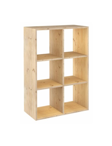 Estanteria modular 6 cubos dinamic pino macizo 70,8 x 33 x 105,4 cm