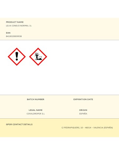 Lejia conejo normal 1l