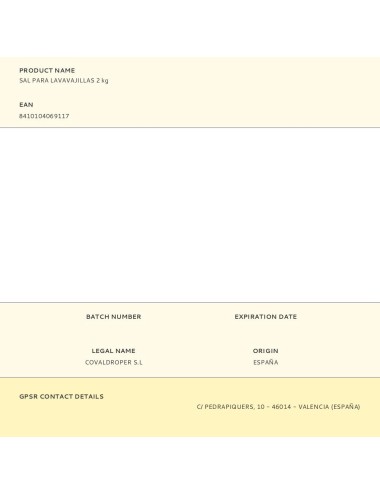 Sal para lavavajillas 2 kg