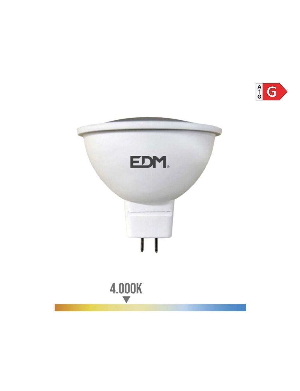Bombilla dicroica led mr16 (gu5.3) 5w 12v 450lm 4000k luz dia ø5x5cm edm Bombilla dicroica led mr16 (gu5.3) 5w 12v 450lm 4000k luz dia ø5x5cm edm