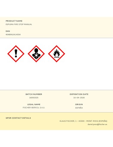 Espuma fire stop manual