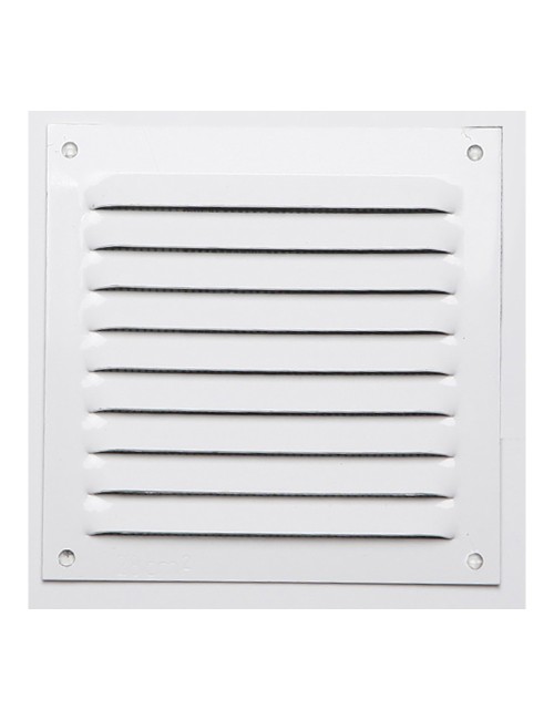 Rejilla s/borde de aluminio 0.6 blanco lacado 100x100mm