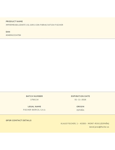 Impermeabilizante gris con fibras 15 l