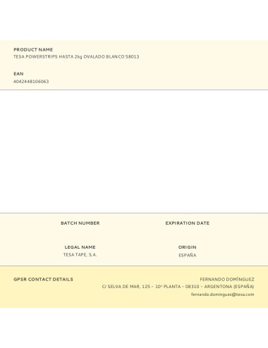 Tesa powerstrips hasta 2kg ovalado blanco 58013