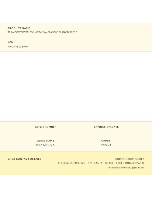Tesa powerstrips hasta 2kg classic blanco 58010