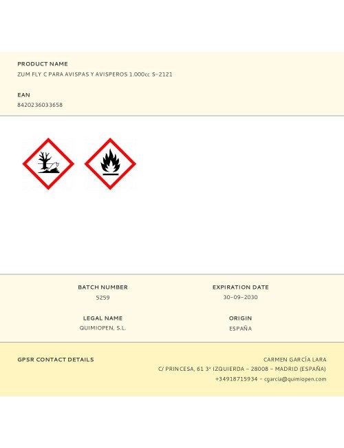 Zum fly c para avispas y avisperos 1.000cc s-2121