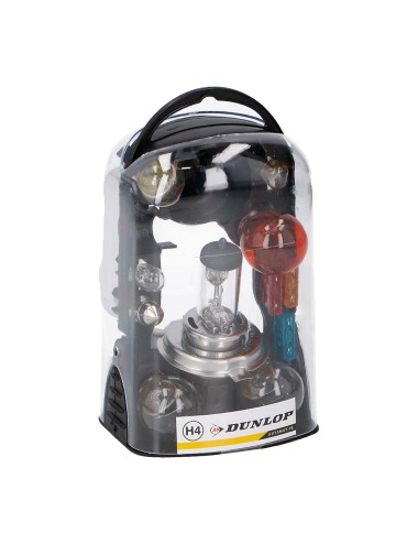 Juego 11 bombillas h4 y fusibles para coche dunlop