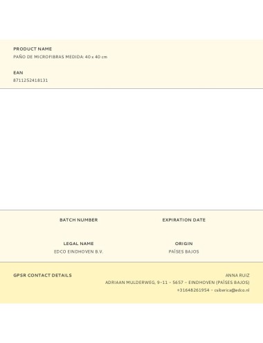 Paño de microfibras medida: 40 x 40 cm