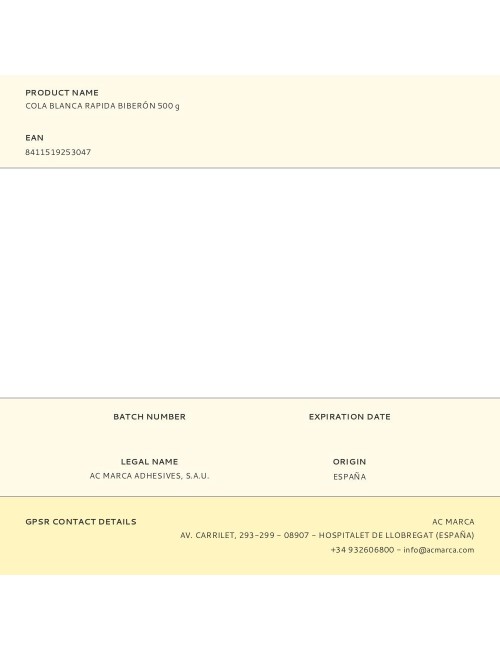 Cola blanca rapida biberón 500 g