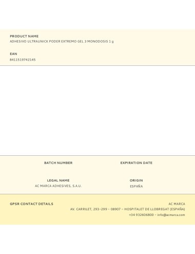 Adhesivo ultraunick poder extremo gel 3 monodosis 1 g